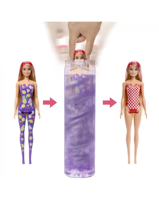 Barbie Color Reveal Meyve Deseni Elbiseli Bebekler HJX49
