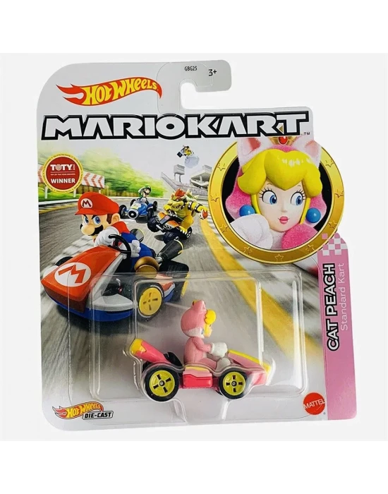 Hot Wheels Mario Kart Karakter Araçlar - Cat Peach