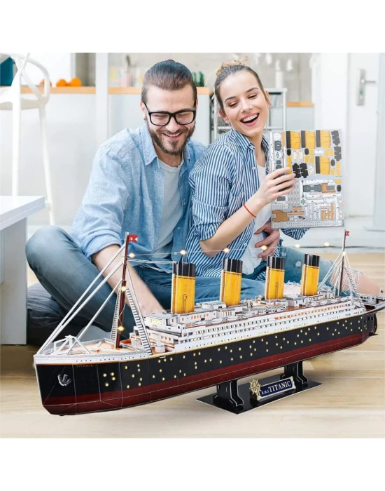 Cubic Fun Titanic Led Işıklı 3D 266 Parça Puzzle