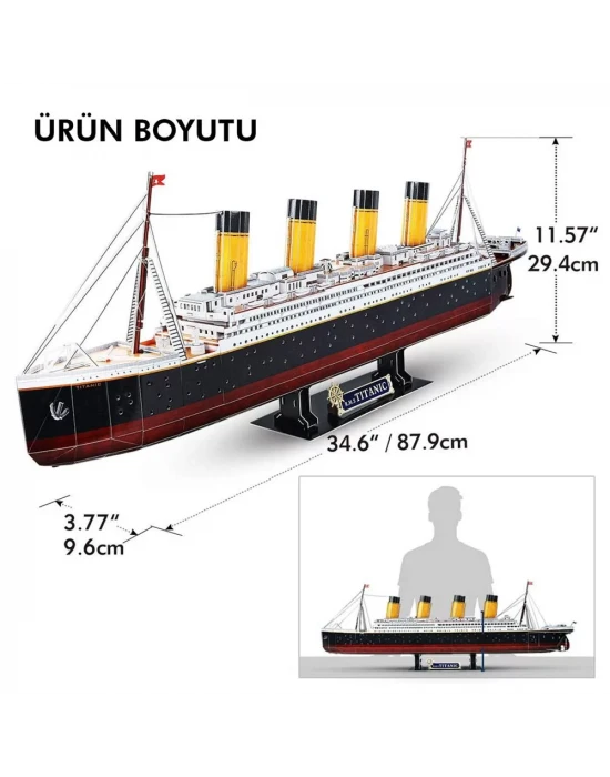 Cubic Fun Titanic Led Işıklı 3D 266 Parça Puzzle
