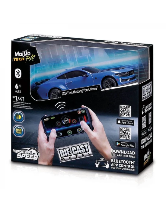 1/41 Die-Cast Metal Bluetooth APP Kontrollü Araba - 2024 Ford Mustang Dark Horse