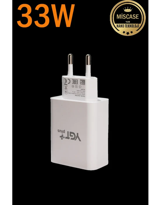 33w Turbo Şarj Özellikli USB + PD Şarj Aleti