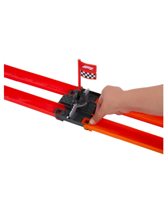 Hot Wheels Yarışları™ Formula 1® Hızlı Başlangıç Pist Seti ve 1:64 Ölçekli 2 Metal F1 Arabası JKM88