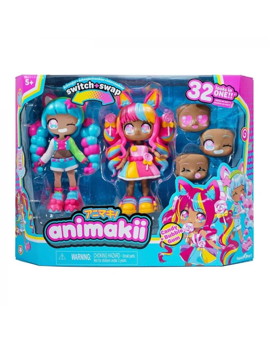 Animakii Bebek ve Aksesuar Seti - Candy ve Bubble Gum