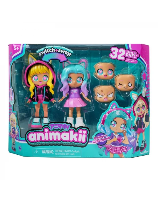 Animakii Bebek ve Aksesuar Seti - Gamer ve Cyberpunk