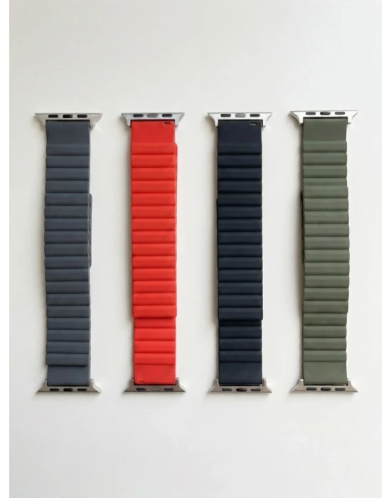 Apple Watch ile Uyumlu 42-44-45 mm Silikon Manyetik Kordon