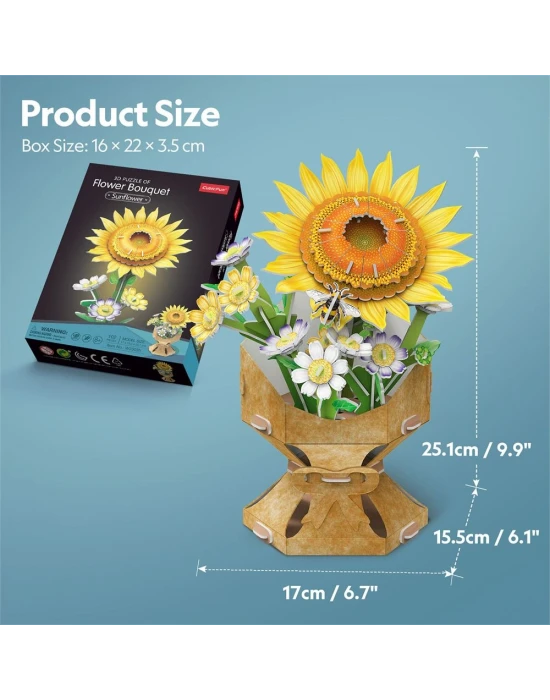 Ayçiçeği Buketi 3D Puzzle W3303h