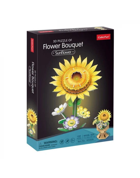 Ayçiçeği Buketi 3D Puzzle W3303h