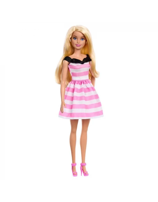 Barbie 65.Yıl Özel Pembe Elbiseli Bebek HTH66