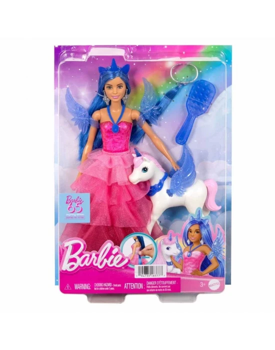 Barbie Mavi Saçlı Prenses Bebek HRR16