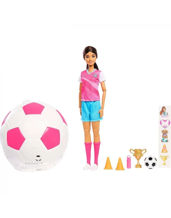 Barbie Roll ve Reveal Futbolcu Bebeği JMK20