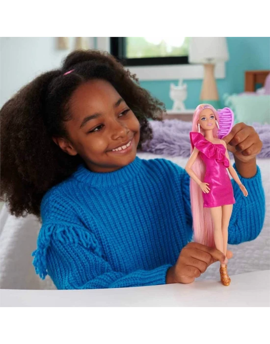 Barbie Upuzun Muhteşem Pembe Saçlı Bebek JDC85
