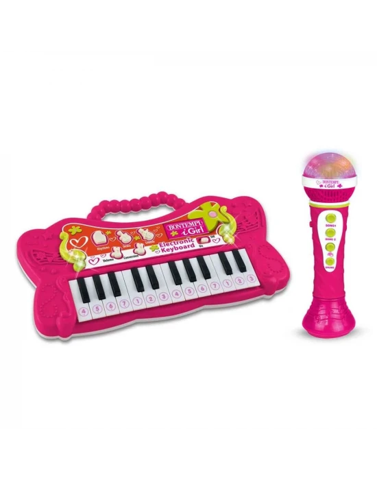 Bontempi Işıklı Mini Elektronik Org Mikrofonlu Karaoke Seti