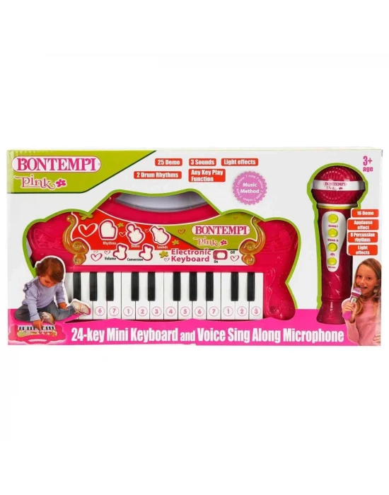 Bontempi Işıklı Mini Elektronik Org Mikrofonlu Karaoke Seti