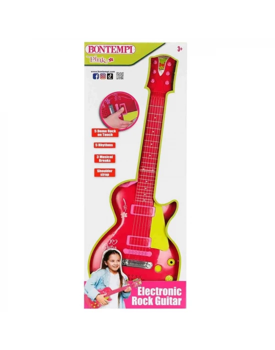 Bontempi Pembe Elektronik Çocuk Rock Gitarı 53 cm