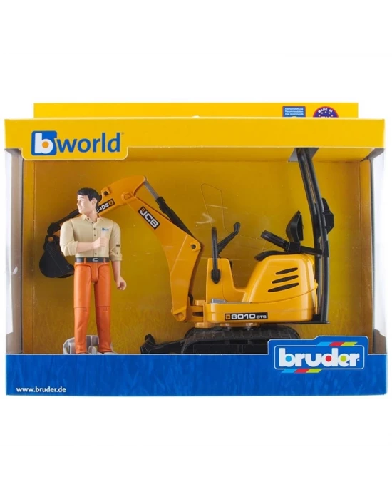 Bruder JCB MikroBagger 8010 CTS & İnşaat İşçisi