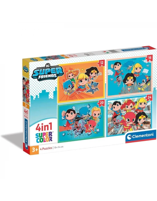 Clementoni DC Super Friends 4 in 1 Puzzle 72 Parça 21520