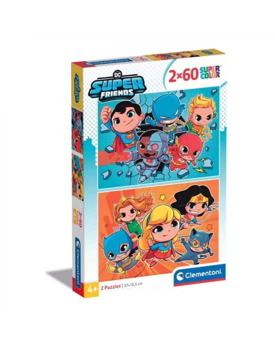 Clementoni DC Super Friends Puzzle 2x60 Parça 21624