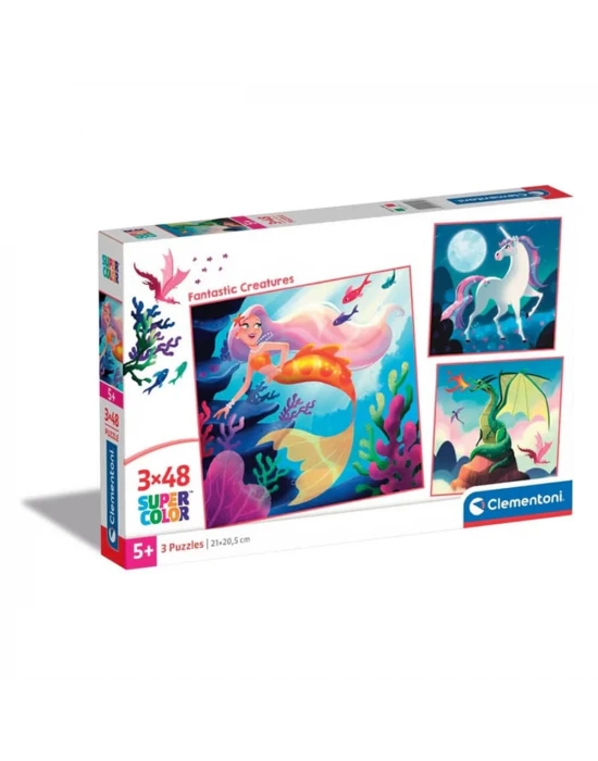 Clementoni Fantastic Creatures Puzzle 3x48 Parça 25319