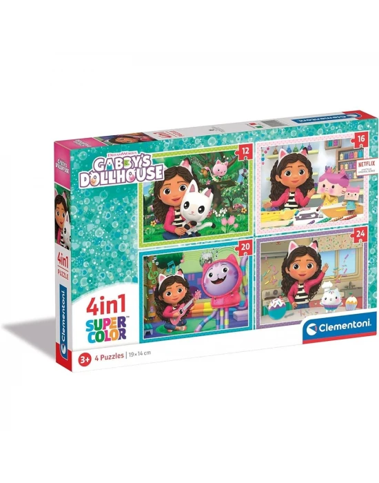 Clementoni Gabbys Dollhouse 4 in 1 Puzzle 72 Parça 21524