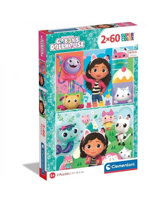 Clementoni Gabbys Dollhouse Puzzle 2x60 Parça 24804