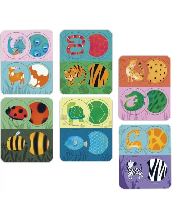 Clementoni Little Match Puzzle - Hayvanlar ve Dokular