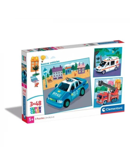 Clementoni Rescue Vehicles Puzzle 3x48 Parça 25318
