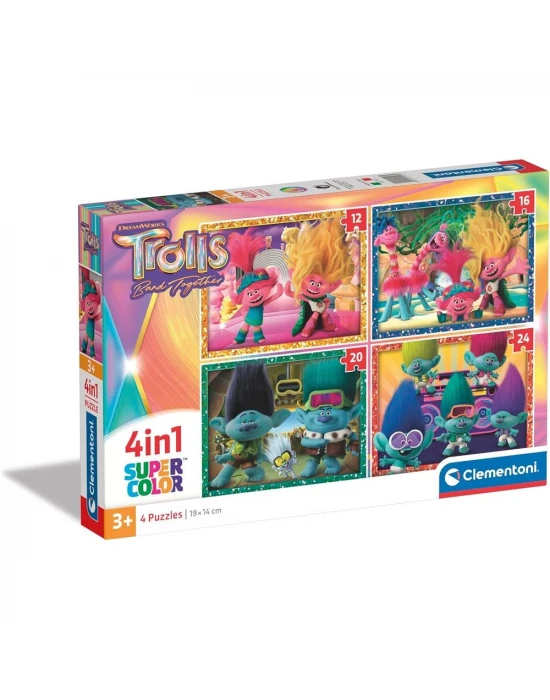 Clementoni Trolls 4 in 1 Puzzle 72 Parça 21527