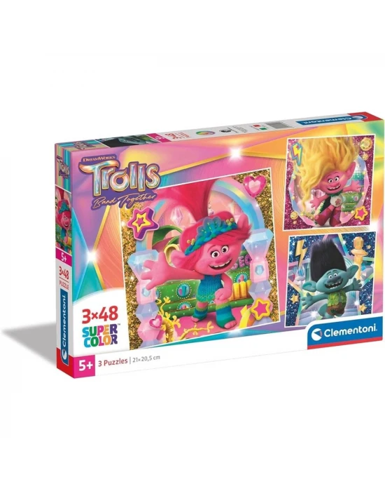 Clementoni Trolls Puzzle 3x48 Parça 25292