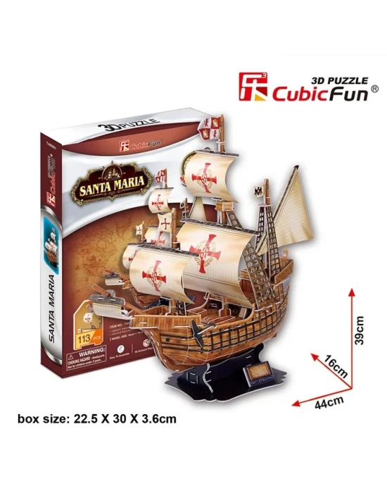 Cubic Fun 3D 113 Parça Puzzle Santa Maria Gemisi