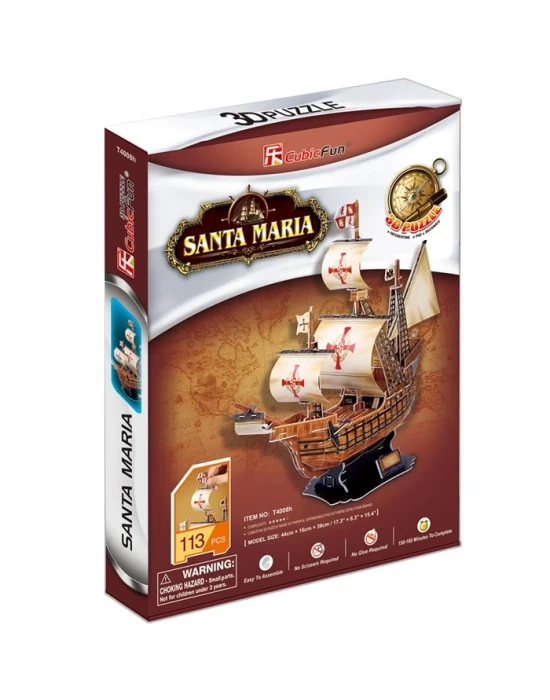 Cubic Fun 3D 113 Parça Puzzle Santa Maria Gemisi
