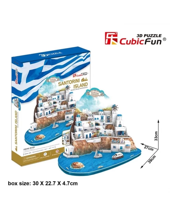 Cubic Fun 3D 129 Parça Puzzle Santorini Island
