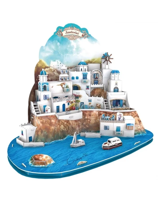 Cubic Fun 3D 129 Parça Puzzle Santorini Island