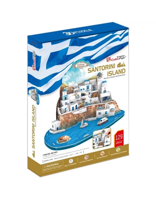 Cubic Fun 3D 129 Parça Puzzle Santorini Island