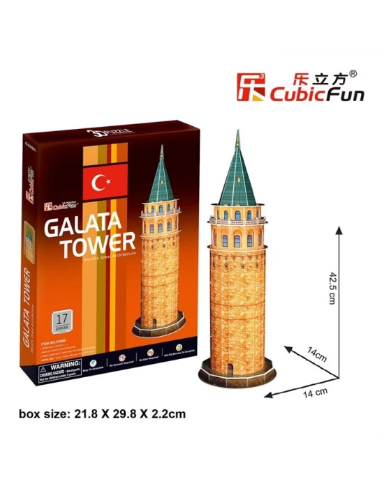 Cubic Fun 3D 17 Parça Puzzle Galata Kulesi