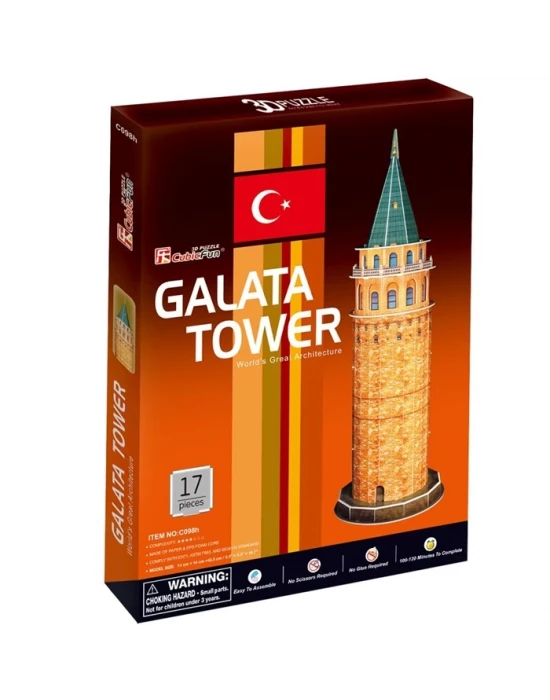 Cubic Fun 3D 17 Parça Puzzle Galata Kulesi