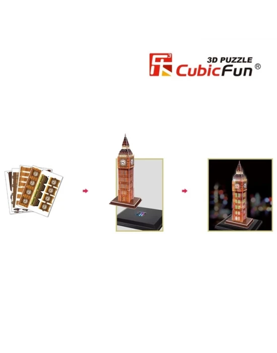 Cubic Fun 3D 28 Parça Puzzle Big Ben Saat Kulesi - İngiltere(Led