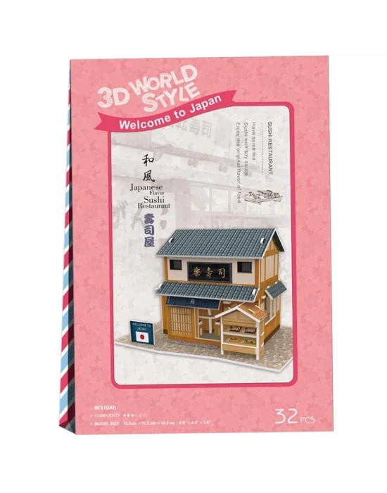 Cubic Fun 3D 32 Parça Puzzle Japon Sushi Restoranı