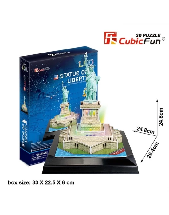 Cubic Fun 3D 37 Parça Puzzle Özgürlük Anıtı - ABD (Led Işıklı)