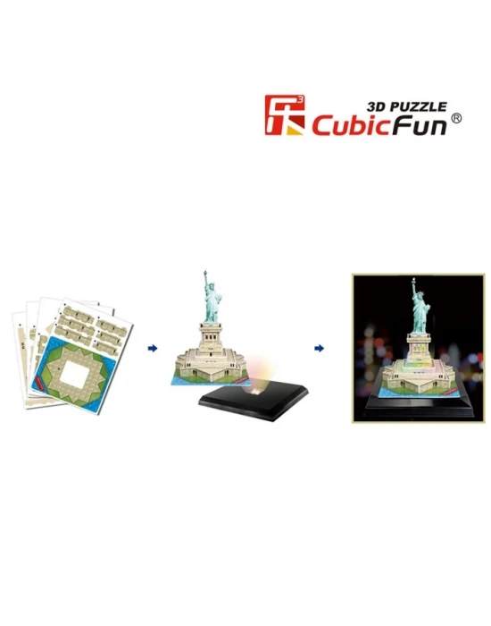 Cubic Fun 3D 37 Parça Puzzle Özgürlük Anıtı - ABD (Led Işıklı)