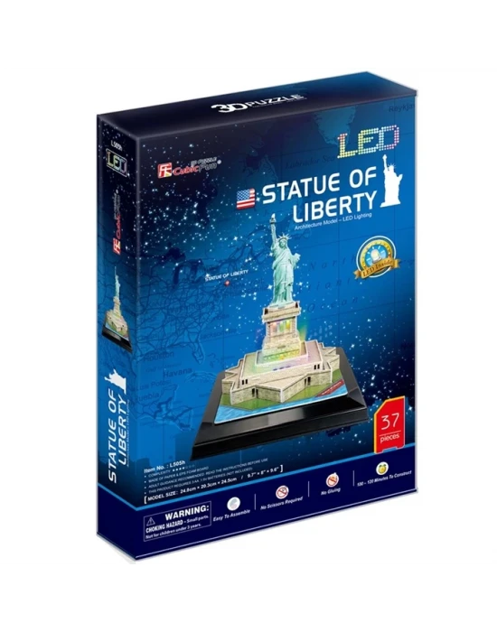 Cubic Fun 3D 37 Parça Puzzle Özgürlük Anıtı - ABD (Led Işıklı)