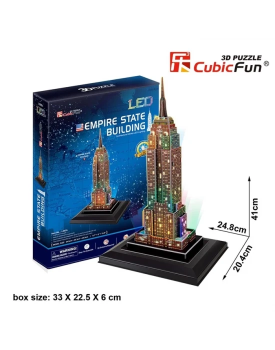 Cubic Fun 3D 38 Parça Puzzle Empire State Binası  ABD Led Işıklı