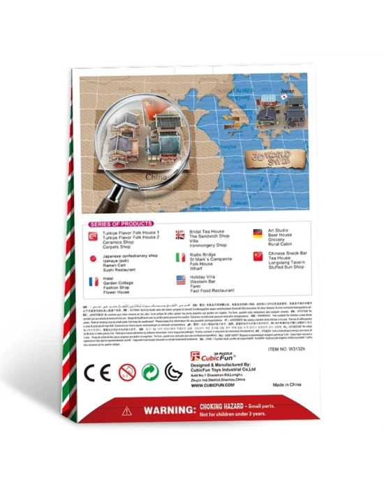 Cubic Fun 3D 39 Parça Puzzle Çin Mantı Restoranı