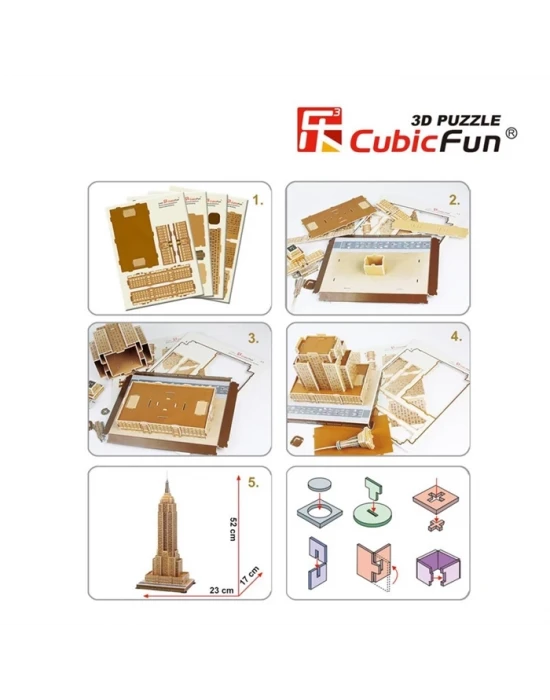 Cubic Fun 3D 55 Parça Puzzle Empire State Binası - ABD