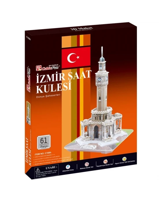 Cubic Fun 3D 61 Parça Puzzle İzmir Saat Kulesi