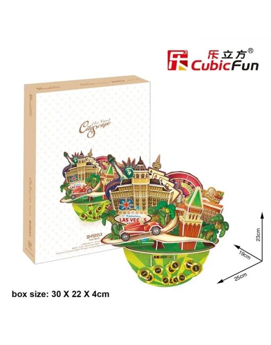 Cubic Fun 3D 64 Parça Puzzle Las Vegas Şehir Kompozisyonu