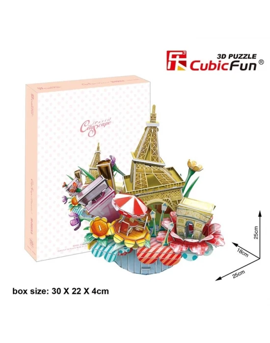 Cubic Fun 3D 74 Parça Puzzle Paris Şehir Kompozisyonu