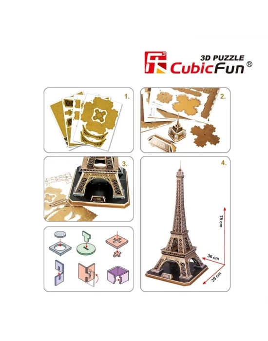 Cubic Fun 3D 82 Parça Puzzle Eyfel Kulesi - Fransa