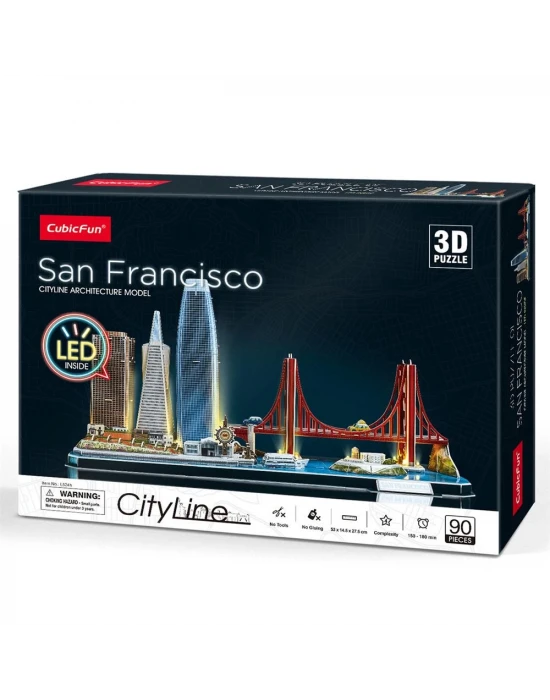 CubicFun San Francisco 3D Puzzle 90 Parça LED Işıklı