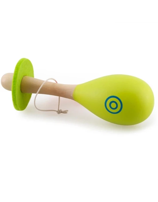 Desenli Ahşap Maracas Yeşil